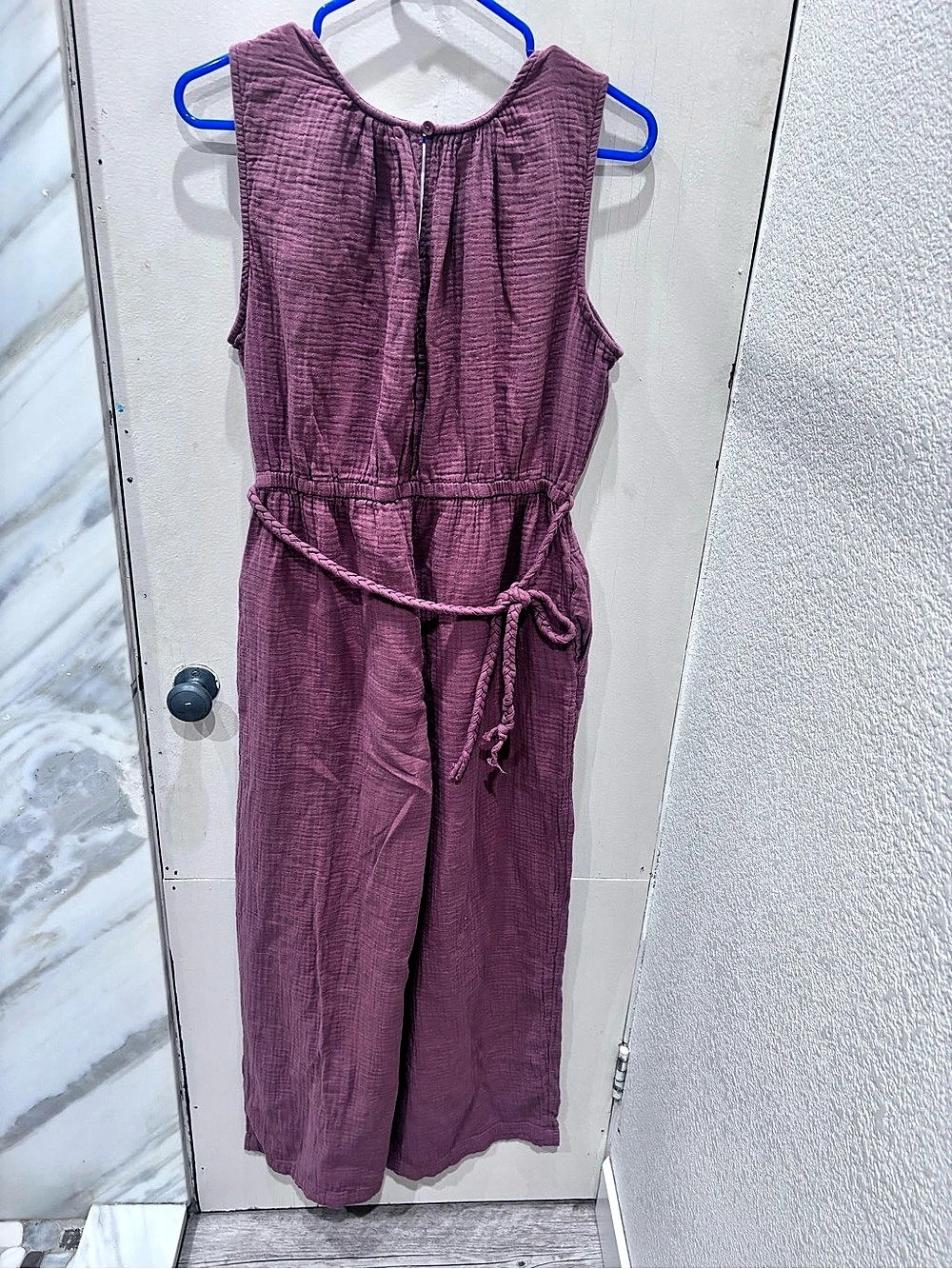 Universal Thread Gauze Braided Belt Jumpsuit Purple Medium